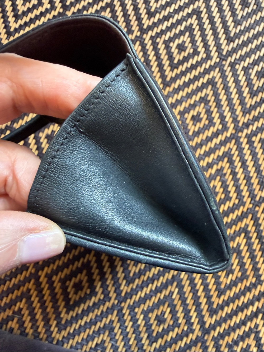 Vintage Coach blk and mahogany courier multi function case wallet keychain ITALY - Picture 9 of 13